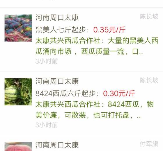 2019年河南扶沟8424西瓜价格